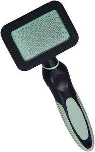 Logotipo personalizado de tamaño pequeño de acero inoxidable de plástico TPR respetuoso con el medio ambiente Slicker Brush precio de fábrica Pet Grooming Tool perro pelo suelto - Product Image 3