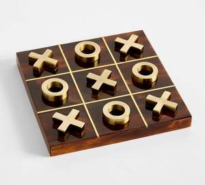 Décoration artistique en métal Tic Tac Toe pour l'espace de vie moderne, présentoir de table - Product Image 1