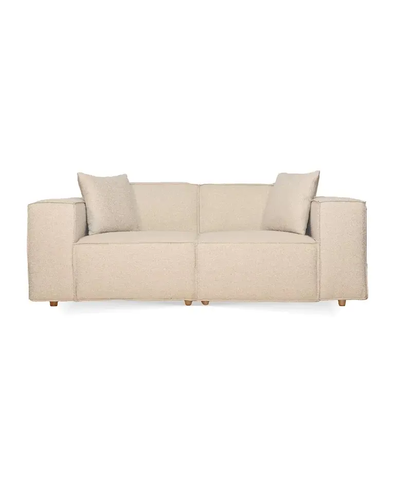 Taken Sofa, Fabric Upholstered Solid Oak Sofa, modern and elegant design, high quality fabric 240x80x75 cm