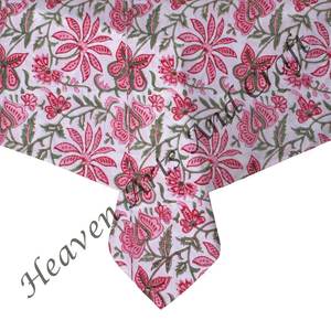 2025 Fabricante al por mayor diseño Paisley mantel cuadrado bloque de mano impreso 100% tela de algodón puro - Product Image 1