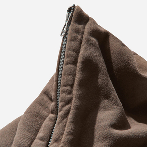 2025 New Style Men's Hoodie Brown Solid Zipper up Streetwear <b>Cloak</b> with Hip Hop Swag 100% Cotton Loose Fit for Spring - Product Image 4