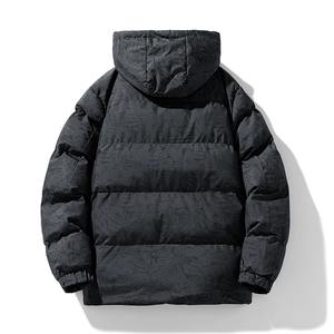 Veste parka d'hiver pour hommes manteaux imprimés décontractés avec col montant en coton rembourré vêtements d'extérieur coupe-vent nouveau tissu de toile chaud - Product Image 5