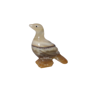 Statue de canard en onyx de haute qualité, sculptée à la main, personnalisable, sculpture en pierre pour la décoration de bureau à domicile d'inspiration maritime, animal sculpté - Product Image 3