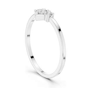 Bague à trois pierres en diamant de laboratoire 0,075 CT pour femme, clarté VVS-VS EF, or 18 carats, 14 carats, 10 carats et argent 925, rose, jaune, blanc - Product Image 5