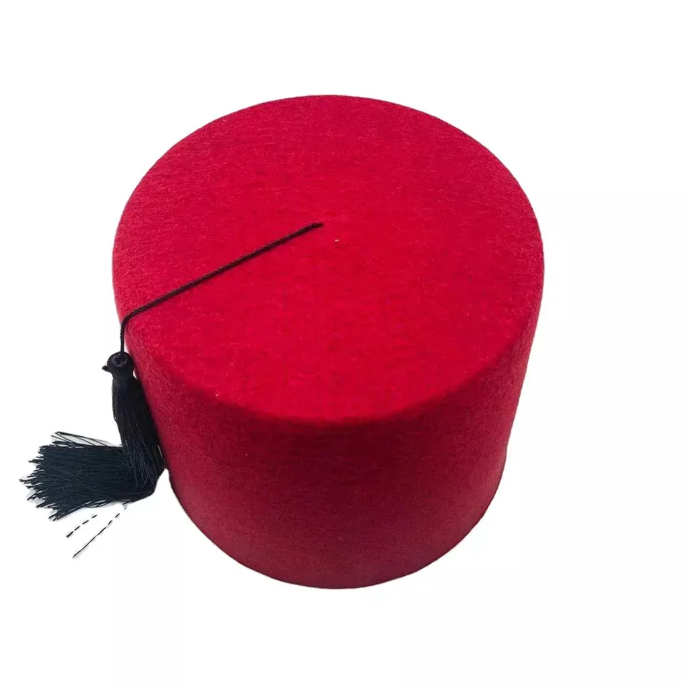 Sombrero turco masónico Fez de fieltro rojo, alta calidad, con borla, todos los colores disponibles, listo en Stock