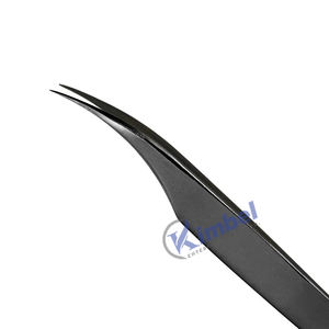 Pince à épiler d'extension de cils à pointe de fibre, outils d'extension de cils longs et pointus incurvés, vente en gros - Product Image 4