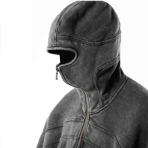 2025 haute qualité sans ficelle respirant pierre lavé à l'acide sweats à capuche hommes fermeture éclair complète nous Boxy 500 GSM concepteur haut garçons sweats à capuche de base - Product Image 6