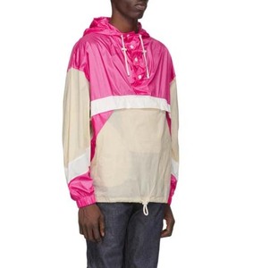 Chaqueta cortavientos de nailon con bloque de Color personalizado de High Street para hombre, forro personalizado transpirable arrugado con decoración bordada - Product Image 3