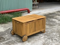 TAN PHU QUY, fabriqué au Vietnam, boîte de rangement de jardin en bois MDF 100%, avec roues, écologique, résistant à l'eau, coupe-vent, bois naturel, moderne
