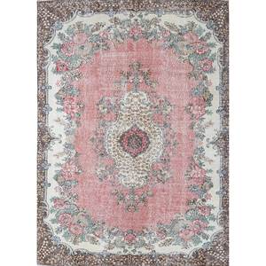 Tapis en laine noué à la main vintage grande surface Pae-2171, motif floral rouge-orange, pour salon, couloir, chambre d'adolescent, rectangulaire - Product Image 1