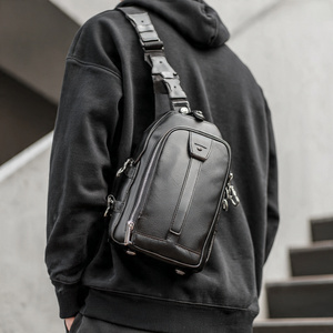 Sacs à bandoulière classiques de couleur marron décontractés Sacs à bandoulière Messenger Sacs à bandoulière en cuir véritable - Product Image 1