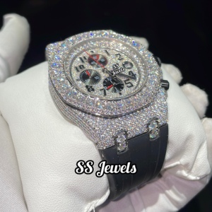 Reloj Cronógrafo Mecánico Analógico Personalizado para Hombre, de Acero Inoxidable, Estilo Simple, Hip Hop, Antiguo, con Corte de Diamante Moissanita Negro - Product Image 2