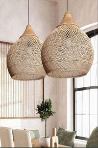 โคมไฟหวายทำด้วยมือทำจากไม้ไผ่แขวนสไตล์โบฮีเมียนสำหรับตกแต่งบ้านร้านอาหารโรงแรม - Product Image 2