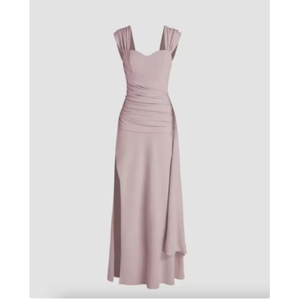 Vestido largo elegante Tallas grandes Ropa de mujer Vestido de oficina Color sólido Manga larga Vestidos de carrera para damas - Product Image 1