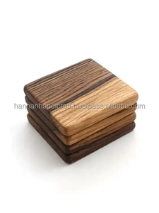 Posavasos Cuadrados de Madera para Bebidas, Mesa de Centro con Almohadilla Antideslizante, Posavasos de Acacia para Café, Hogar - Product Image 2