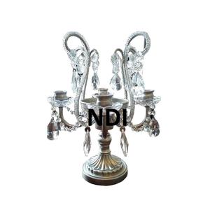 เชิงเทียนแก้วโลหะดีไซน์หรูหราสไตล์โบราณ - Product Image 3