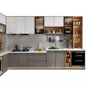 Ensemble d'armoires de cuisine en bois massif de style shaker gris de haute qualité fabriqué en usine au Vietnam aux États-Unis Design prêt à assembler - Product Image 1