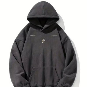 Vente en gros, sweat à capuche en molleton épais, coton surdimensionné pour hommes, sweat à capuche en polaire personnalisé, pull, vêtements décontractés, coton mélangé - Product Image 1