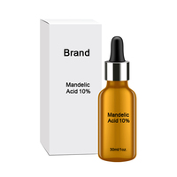 Sérum exfoliant éclaircissant pour le visage et le cou à l'acide glycolique, à l'acide mandélique, sans parabènes, pour tous types de peau, utilisation nocturne