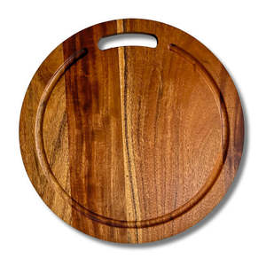 Planche à découper en bois arrondie pour la cuisine - Product Image 1
