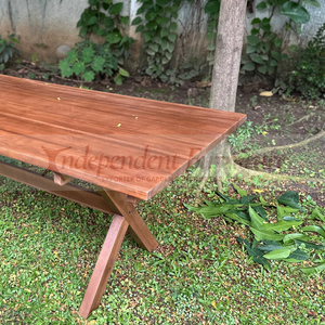 Modern New Minimalist Dining <b>Table</b> Natural Teak Wood Six Slats For Home Living Outdoor Furniture Patio Terrace <b>Table</b> or <b>Garden</b> - Product Image 5