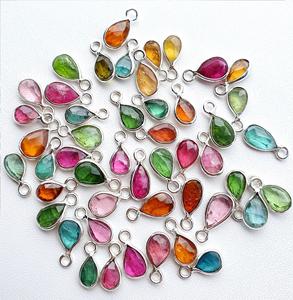 Dijes de Turmalina en Forma de Pera, Plata de Ley 925, Estilo Minimalista, Colgante de Piedra Preciosa, Certificado por Terceros, Fabricación de Joyas, Bisel - Product Image 1