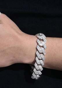 VVS1 Moissanite Cuban Link <b>Bracelet</b> Solid 925 <b>Sterling</b> <b>Silver</b> Luxury Hip Hop Iced Jewelry Diamond Tester Fashion Charm <b>Bracelets</b> - Product Image 2