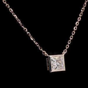 Collar de diamantes cultivados en laboratorio de corte princesa de 1,05 quilates, colgante ligero de oro rosa de 14 quilates, joyería elegante para un estilo diario sin esfuerzo - Product Image 4