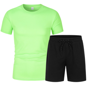 Conjuntos de verano para hombre, chándal de manga corta de retazos, ropa de marca para hombre, ropa deportiva de 2 piezas para correr, traje deportivo de Culturismo - Product Image 2