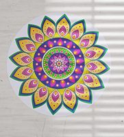 Décorations indiennes Diwali autocollant de sol Rangoli autocollant vinyle écologique pour la maison entrée décoration de Table murale cadeau de retour
