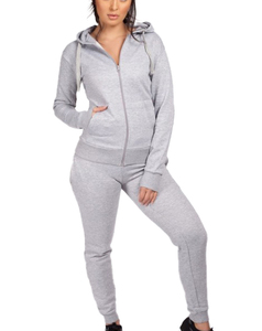 Chándal con logotipo personalizado para mujer, conjunto de 2 piezas, ropa deportiva para gimnasio, ropa deportiva, traje para correr, ropa de Yoga, mezcla de algodón suave, ropa deportiva - Product Image 3