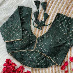 Look élégant Collection Premium Couleur étonnante Nouveau Designer Mono Soie Avec Séquence Travail blouse Femme Fabricant De Mode - Product Image 4