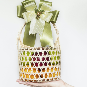 ตะกร้าไม้ไผ่สานแบบธรรมชาติ,ตะกร้าของขวัญสำหรับงานแต่งงานปาร์ตี้เทศกาลวันหยุดจากเวียดนาม - Product Image 1