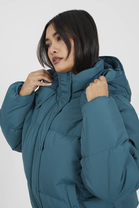 Chaqueta Acolchada de Lona Tejida Transpirable para Mujer, Ropa de Abrigo Informal de Invierno - Product Image 3