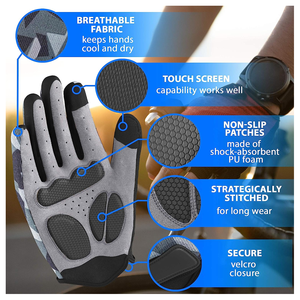 Full Finger Lightweight Sports Cycling <b>Gloves</b> Wind-Breaking Touch Screen Compatible Anti-Slip Breathable UV Protection - Product Image 2