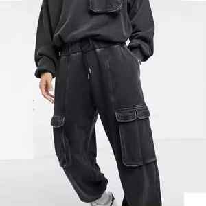 Hombres lavado ácido transpirable 100% algodón Jogger sudadera patrón sólido Hip Hop ropa de calle para la temporada de invierno estilos de moda - Product Image 2