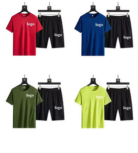 Conjunto corto y Camisa de algodón unisex de alta calidad para hombre, conjunto de camisas y pantalones cortos lisos en blanco personalizados de 2 piezas para hombre y mujer - Product Image 4