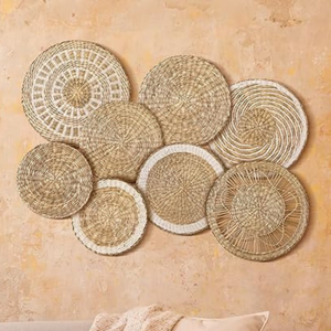 Vietnam Wholesale Vecraft Bohemian Seagrass Irregular Shape <b>Wall</b> Decor <b>Basket</b> Set Farmhouse Boho Hanging <b>Wall</b> <b>Hanger</b> Accent - Product Image 3