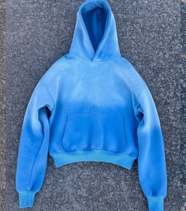 Custom Winter Oversized Solid Hoodie 100% Cotton Heavyweight 450gsm Fleece Vintage <b>Y2K</b> Zipper-Up Breathable <b>Streetwear</b> Men - Product Image 2