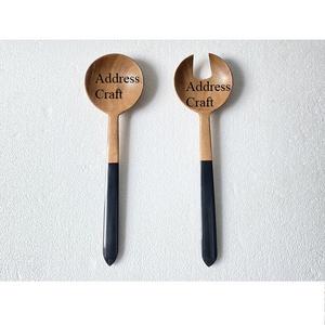 Serviette à salade en bois d'acacia de la meilleure qualité avec poignée en résine fantaisie ensemble de cuillère et fourchette de service écologique vaisselle ustensiles de cuisine - Product Image 1