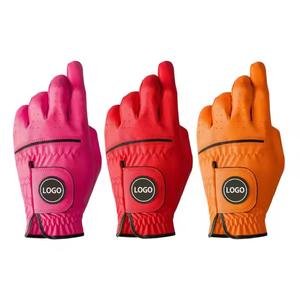 Guante de Golf de cuero Cabretta bordado con logotipo personalizable de alta calidad, protección UV, equipo deportivo OEM suave, diseño de bienvenida - Product Image 1
