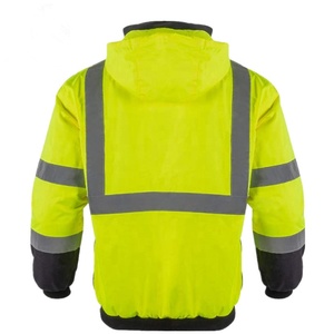 Veste de sécurité OEM pour bombardier d'hiver Vestes de sécurité réfléchissantes pour la construction routière Veste de travail personnalisable en polyester - Product Image 4