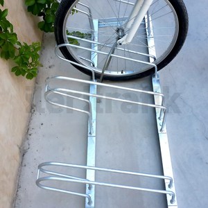 Support de stationnement pour vélos à quatre niveaux en acier galvanisé 140 x 40 cm, support vertical pour vélos pour usage extérieur - Product Image 3