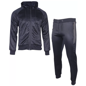 Men's Premium Polyester Brushed Zipper Tracksuit Hooded Sweatshirt <b>Jogger</b> Bottoms 2 Piece <b>Set</b> <b>Plus</b> <b>Size</b> Winter Collection - Product Image 2