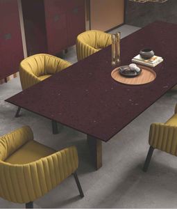 Dalle de comptoir en quartz rouge foncé résistante aux taches, taille personnalisée, surfaces de table en pierre artificielle bordeaux profond pour l'hôtellerie professionnelle - Product Image 2