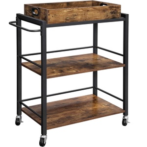 Dernier chariot en métal de concepteur chariot de service fait main de forme de rectangle vente chaude chariot fantaisie décoratif en métal - Product Image 3