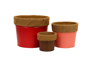 Lot de 3 jardinières rustiques en métal aqua avec pots décoratifs élégants en jute pour balcon et jardin à la maison - Product Image 4