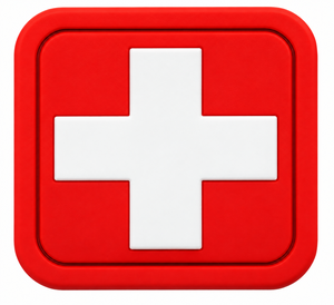 Patch tactique en toile de caoutchouc Rouge Croix Médicale avec PVC 3D et fermeture auto-agrippante pour vêtements, sacs, chapeaux et décoration à paillettes - Product Image 3