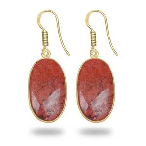 Pendientes de Piedra Natural de Jaspe Imperial, Joyería de Moda para Mujer, Coloridos, con Baño de Oro de 18K - Product Image 5