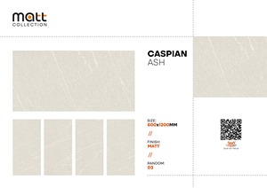 Losa de porcelana esmaltada impermeable con acabado de piedra de 600x1200mm, Caspian acabado mate de ceniza, azulejos de alta calidad de 24x48 pulgadas para Baño - Product Image 2